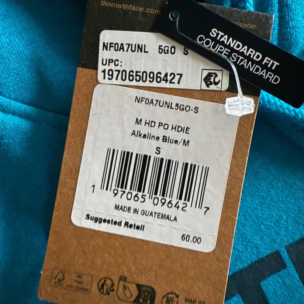 The North Face Men's Teal Hoodie - Picture 2 of 2